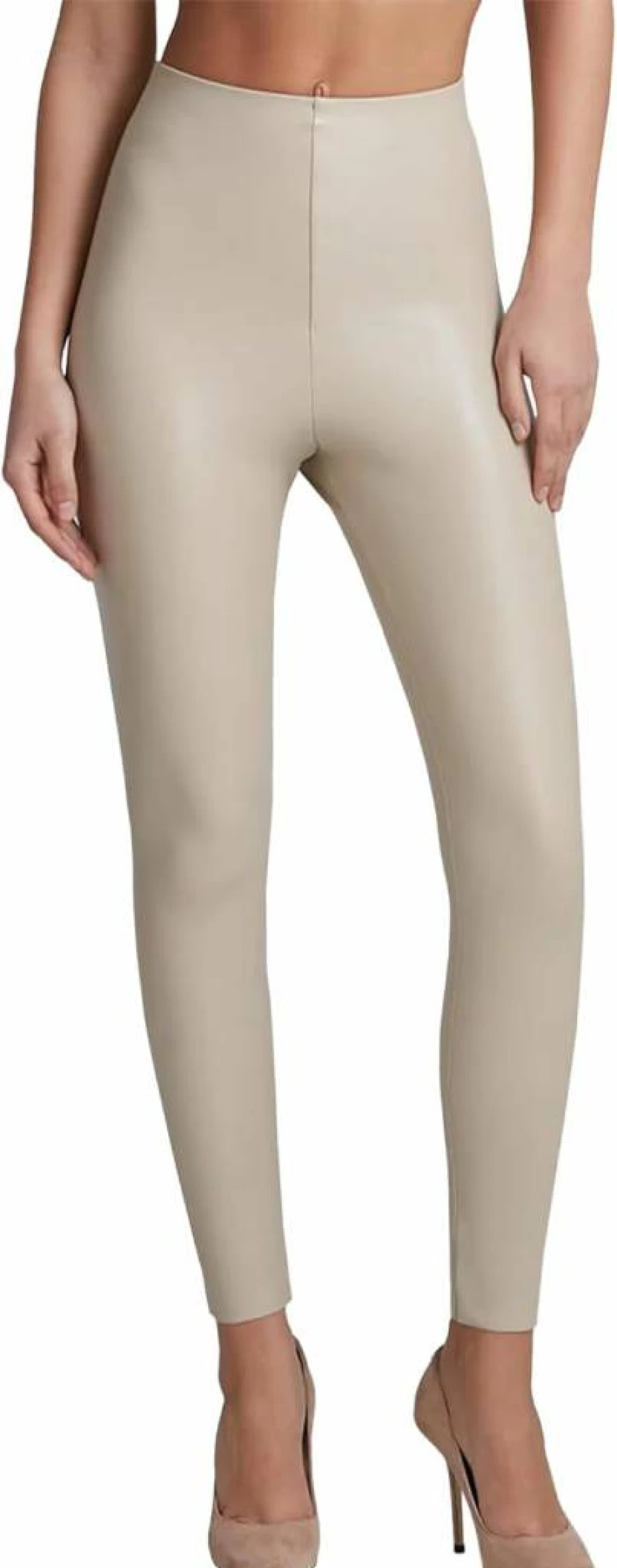 Commando Faux Leather Leggings for Women - High Waist Sculpting, Soft & Stretchy, Raw Edge Design, Machine Washable, Shape & Color Retention