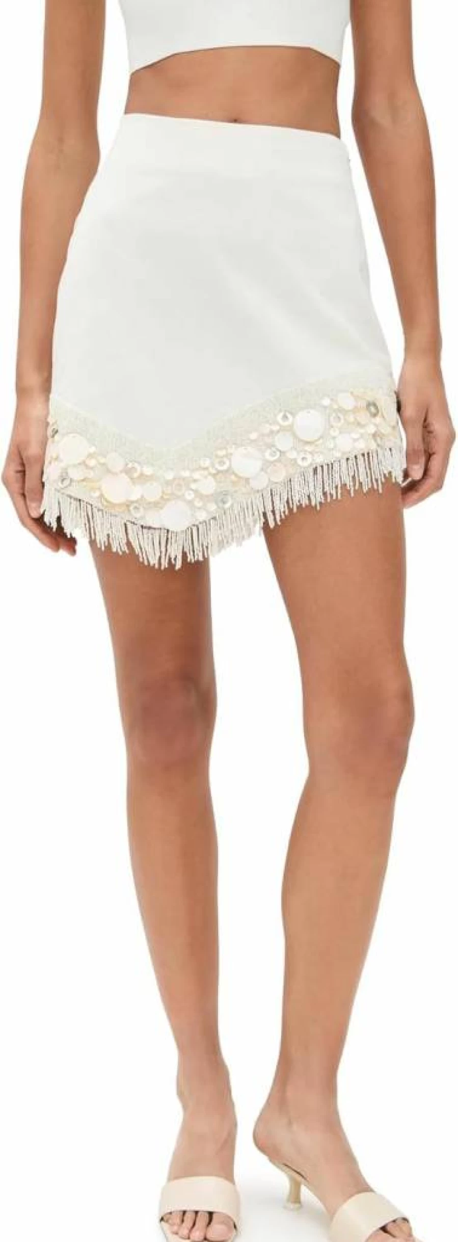 AMUR Women's Nells Beaded Shell Skirt - Elegant Boho Style Maxi Skirt with Embroidery