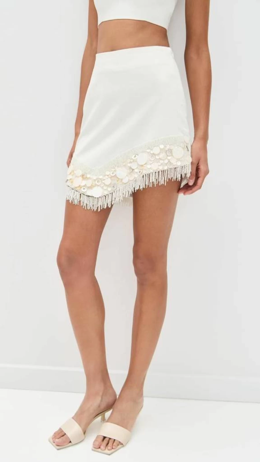 AMUR Women's Nells Beaded Shell Skirt - Elegant Boho Style Maxi Skirt with Embroidery