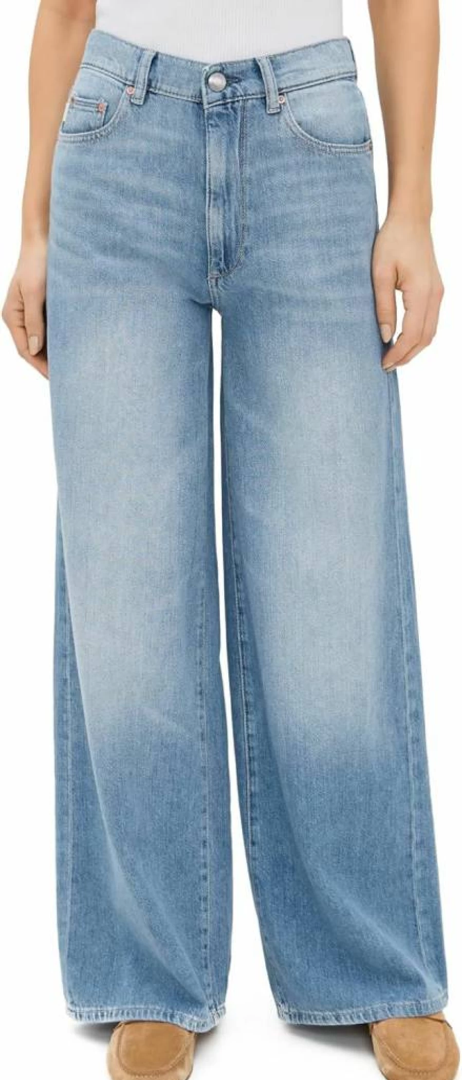 DL1961 Women's Aura Hepburn High Rise Wide Leg Jeans | Sustainable Denim