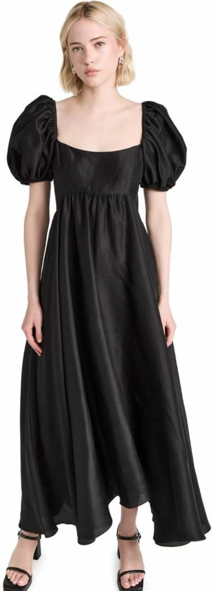 Azeeza Women's Rory Puff Sleeve Dress - Elegant Flowy Summer Dress with Puff Sleeves