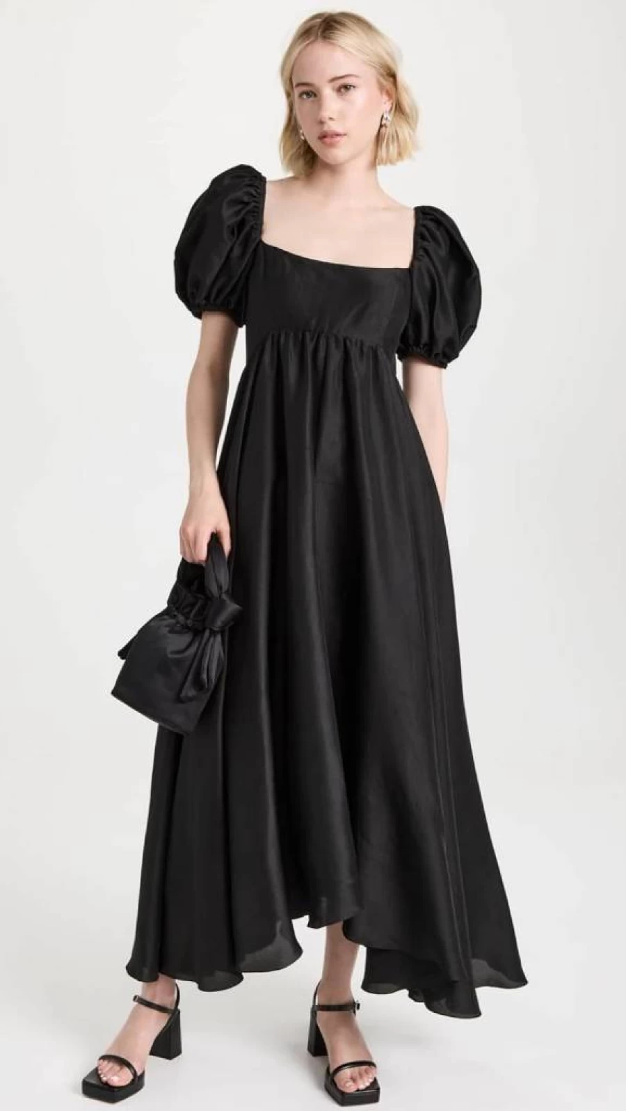 Azeeza Women's Rory Puff Sleeve Dress - Elegant Flowy Summer Dress with Puff Sleeves