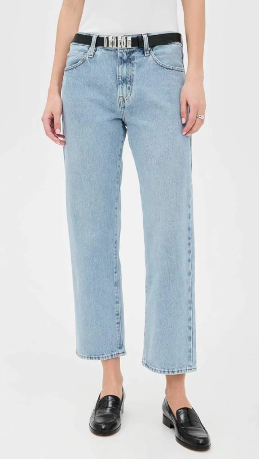 FRAME Women's The Hang High-Rise Straight Leg Jeans