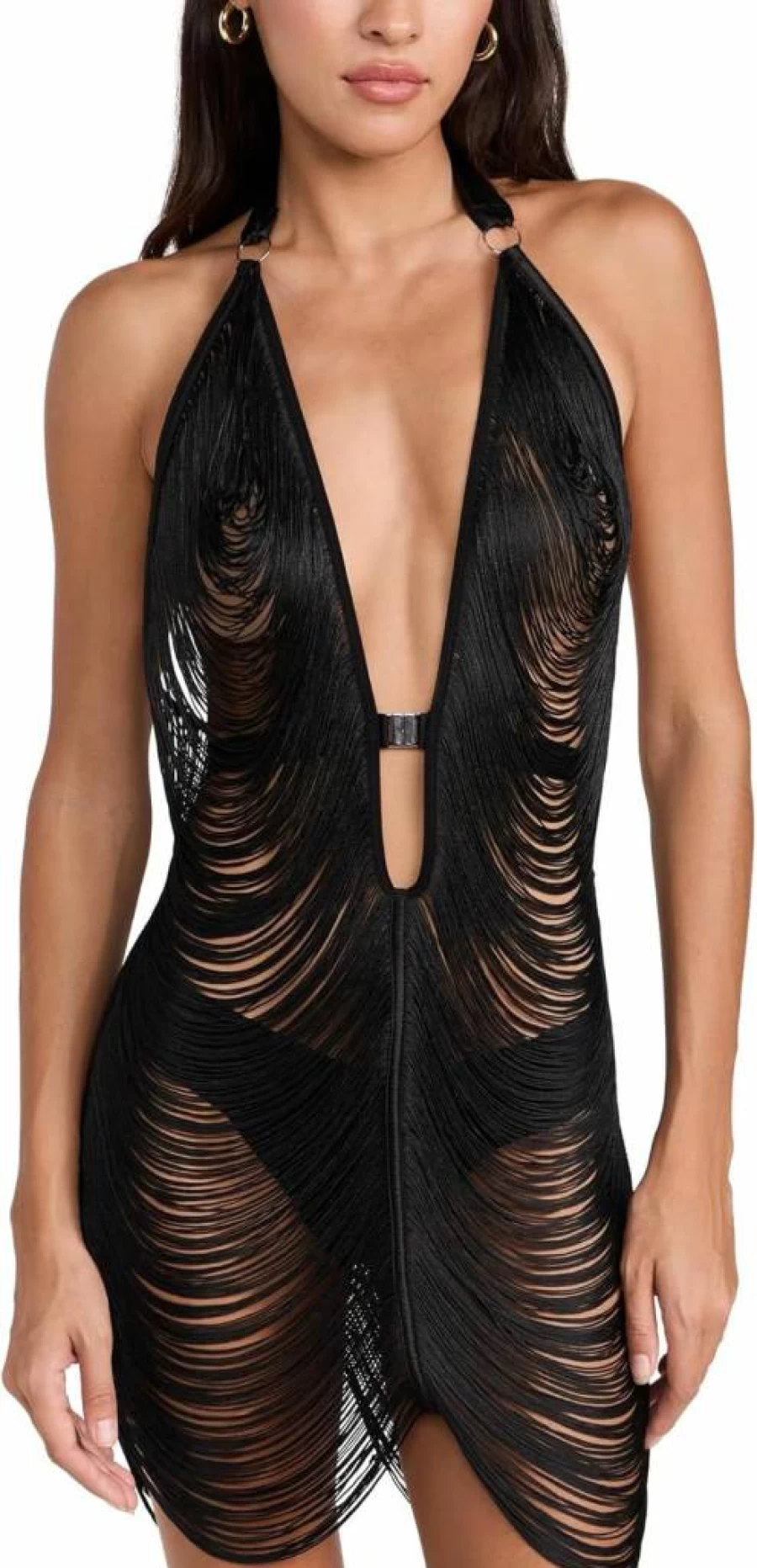 Thistle and Spire Women's Fringe Benefits Slip - Lace Trimmed Satin Nightgown
