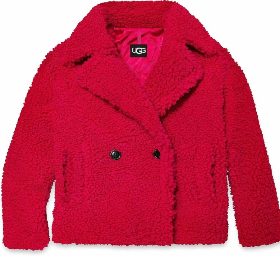 UGG Women's Gertrude Short Teddy Coat - Cozy Winter Outerwear