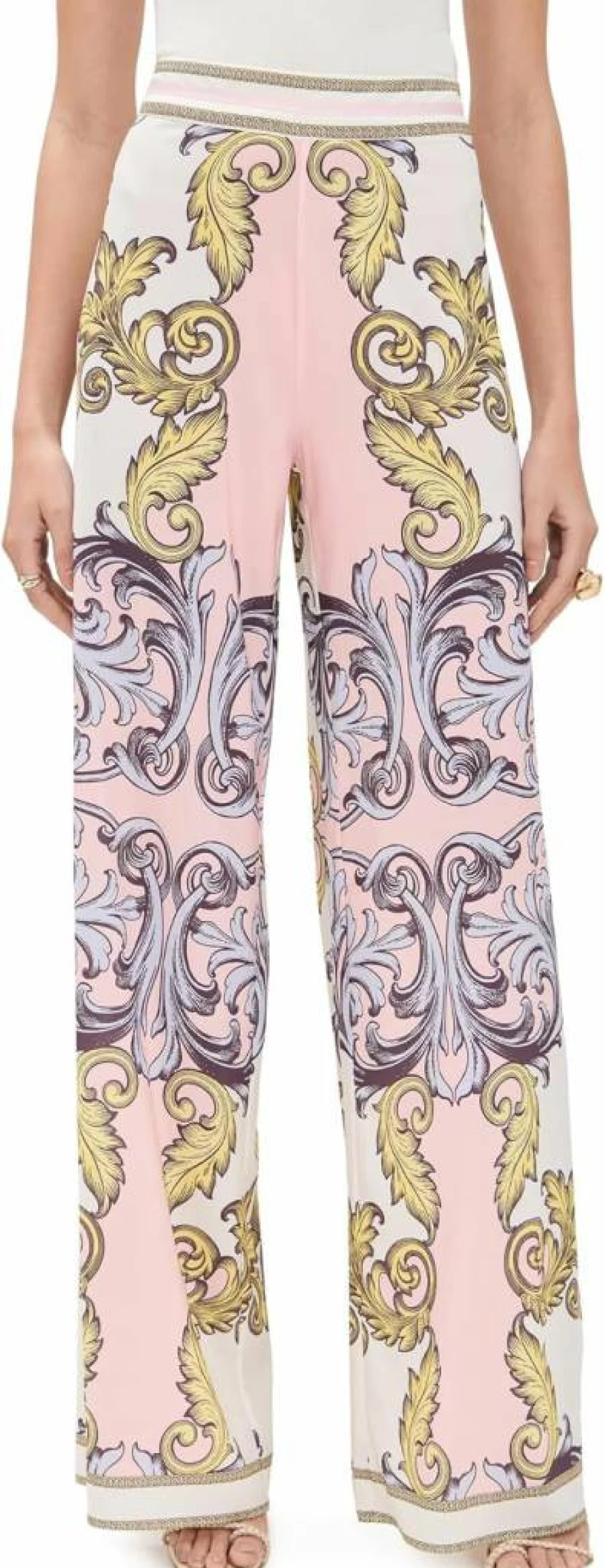 Alice + Olivia Women's Athena High-Waisted Flared Wide Leg Pants - Elegant Casual Trousers