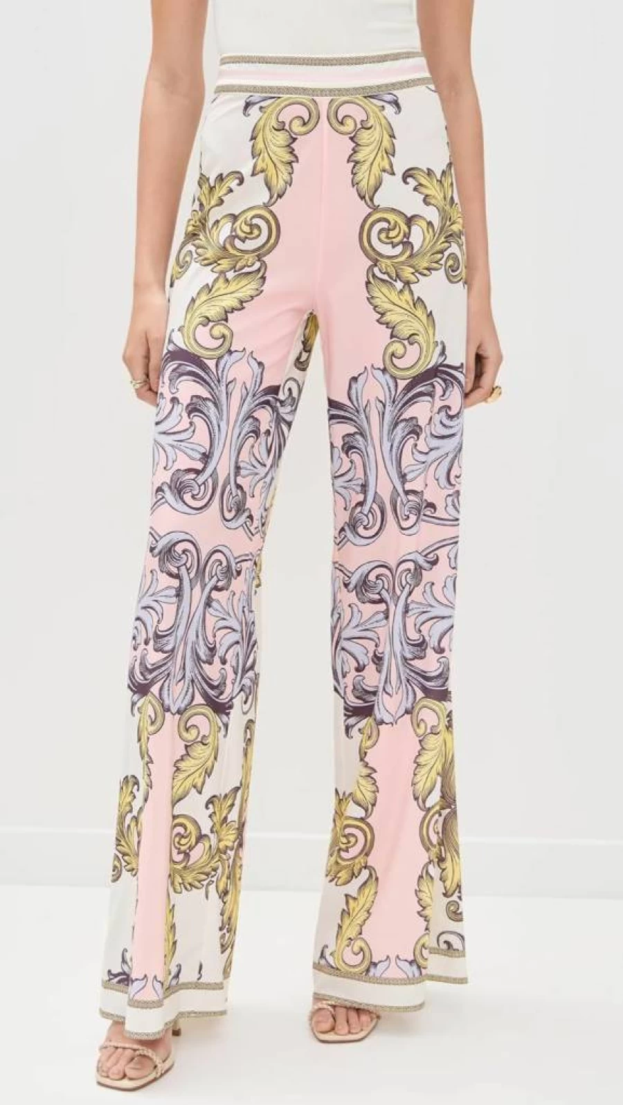 Alice + Olivia Women's Athena High-Waisted Flared Wide Leg Pants - Elegant Casual Trousers