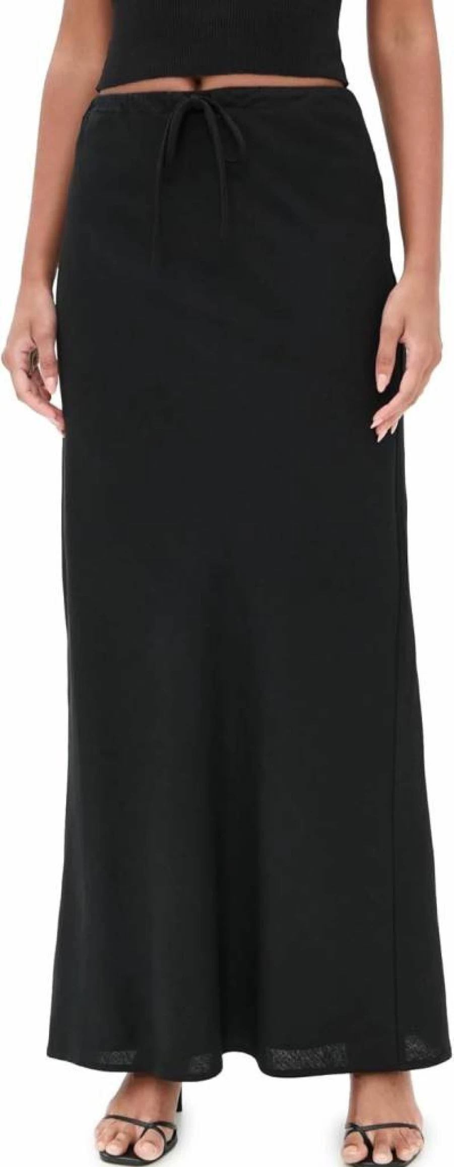 WAYF Women's Flowy Maxi Skirt - Boho Chic Long Skirt with Side Slit