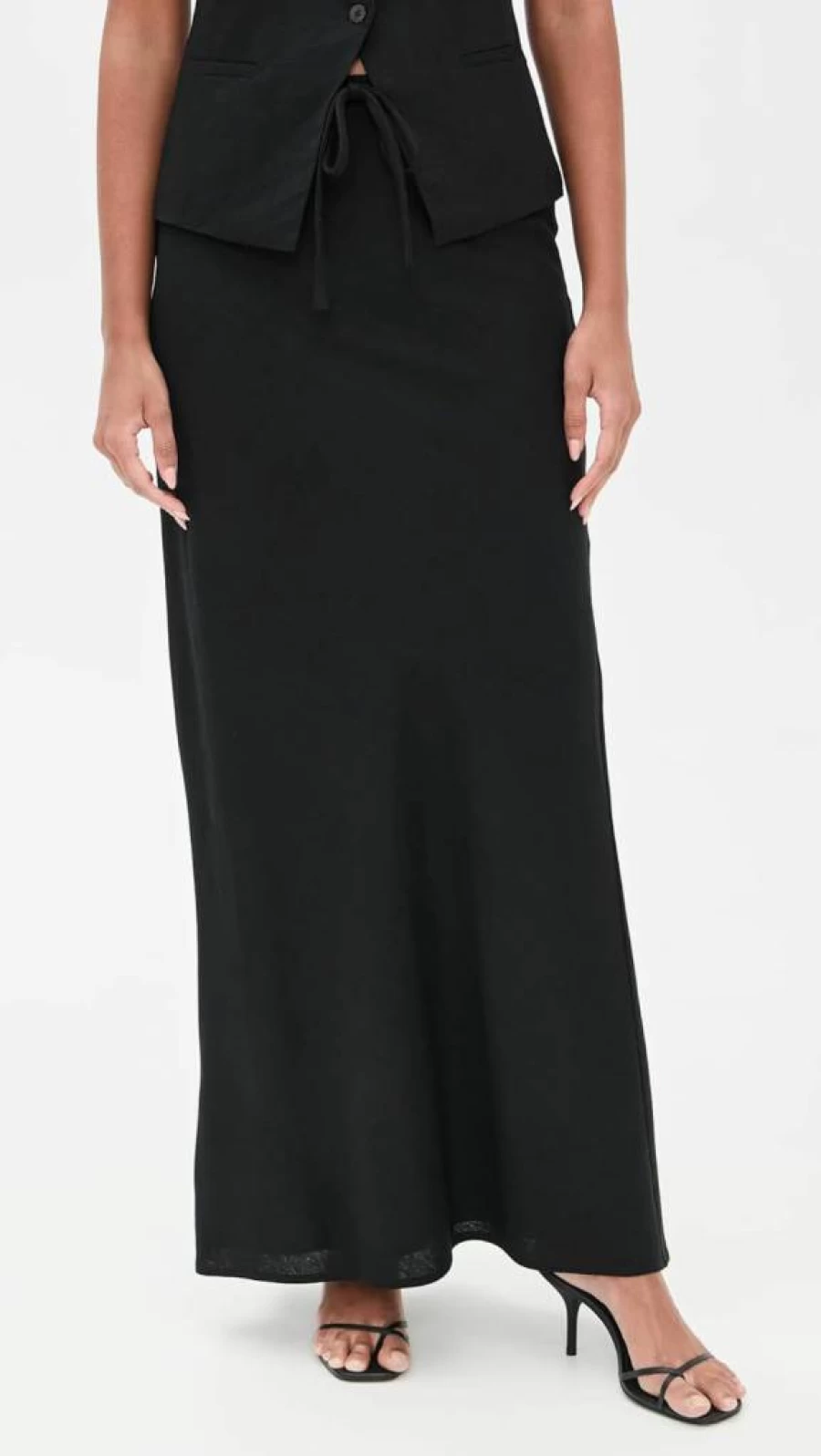 WAYF Women's Flowy Maxi Skirt - Boho Chic Long Skirt with Side Slit