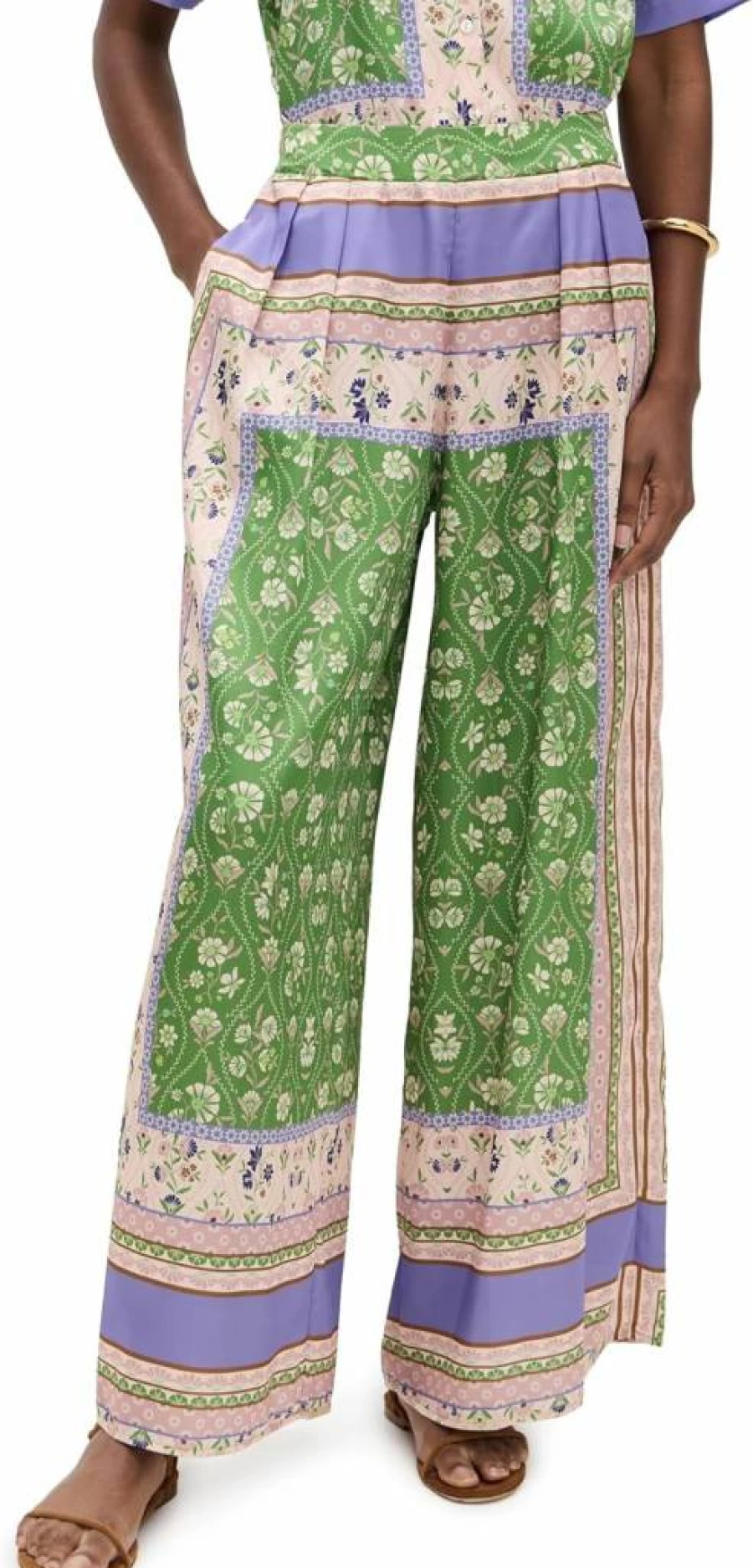Misa Women's Selena High-Waisted Wide-Leg Pants - Comfortable Stretch Fabric for Casual & Office Wear