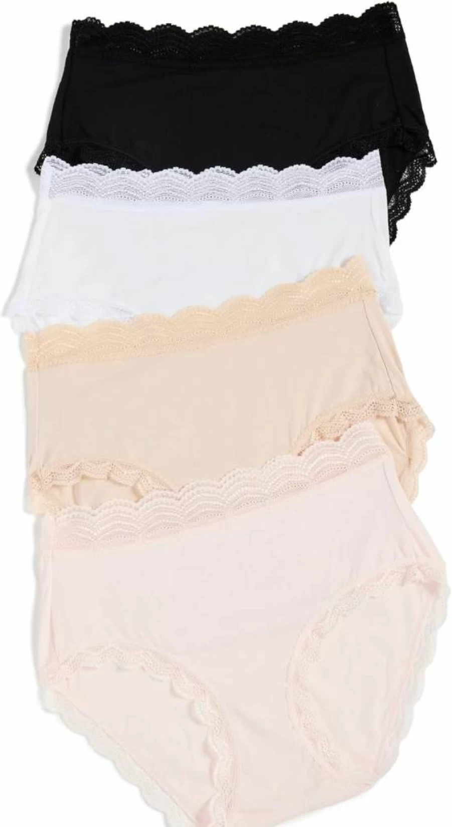 Stripe & Stare Women's High Rise Cotton Knickers 4-Pack - Soft Breathable Underwear Multipack