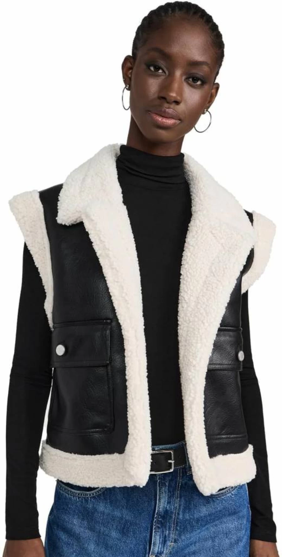 Avec Les Filles Women's Sherpa Lined Vest Cozy Fleece Jacket Winter Warm Outerwear