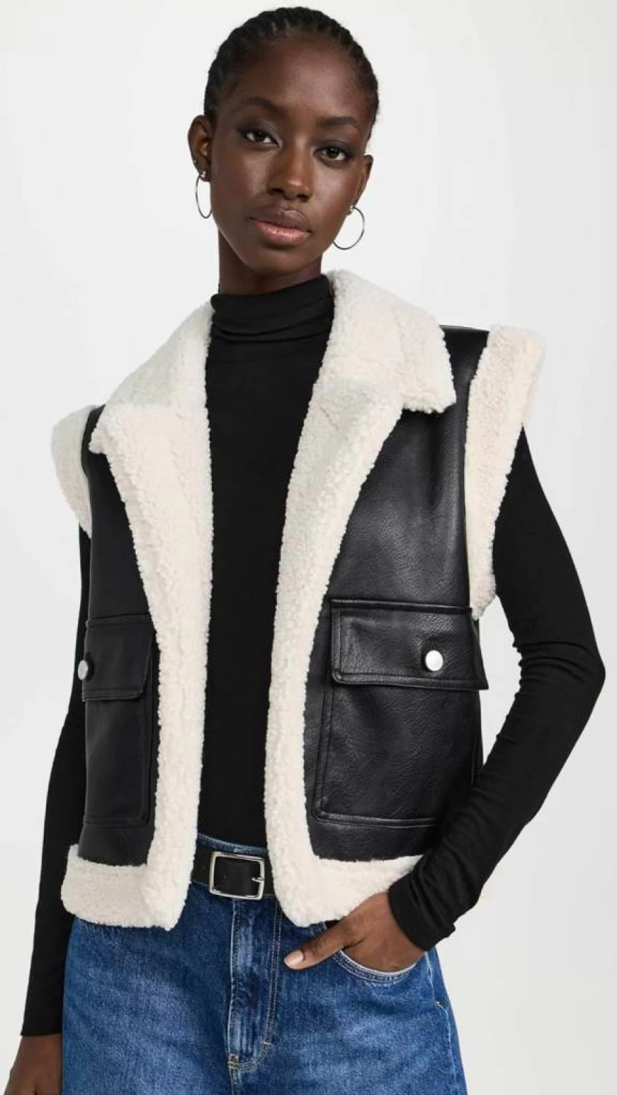 Avec Les Filles Women's Sherpa Lined Vest Cozy Fleece Jacket Winter Warm Outerwear