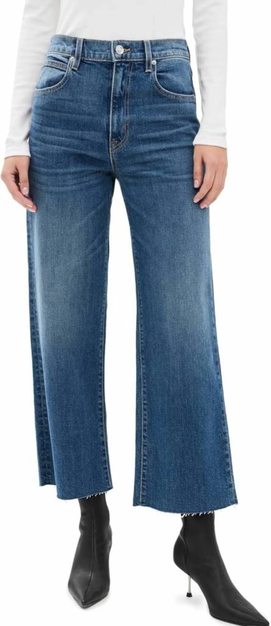 SLVRLAKE Women's Grace Crop Jeans - High-Waisted Slim Fit Denim Pants for Women