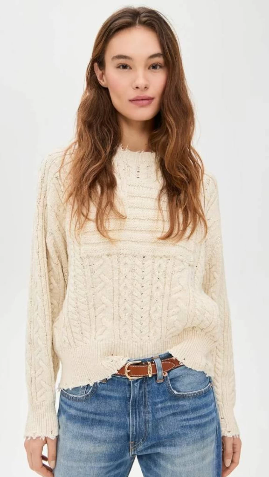 Denimist Women's Vintage American Flag Print Oversized Sweater - Patriotic Pullover for Casual Wear