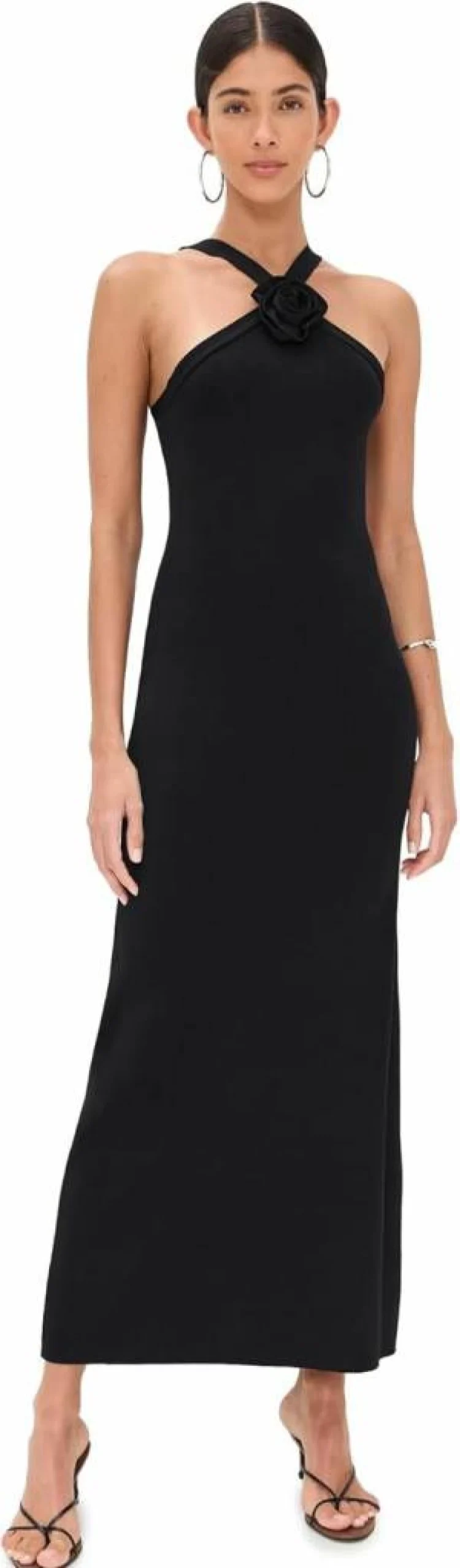 Endless Rose Women's Floral Knit Midi Dress with Rosette Detail