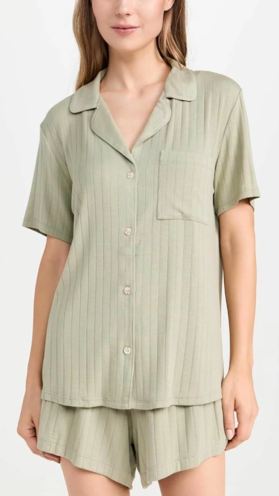 Eberjey Gisele Rib Relaxed Short Pajama Set - Comfortable Women's Sleepwear