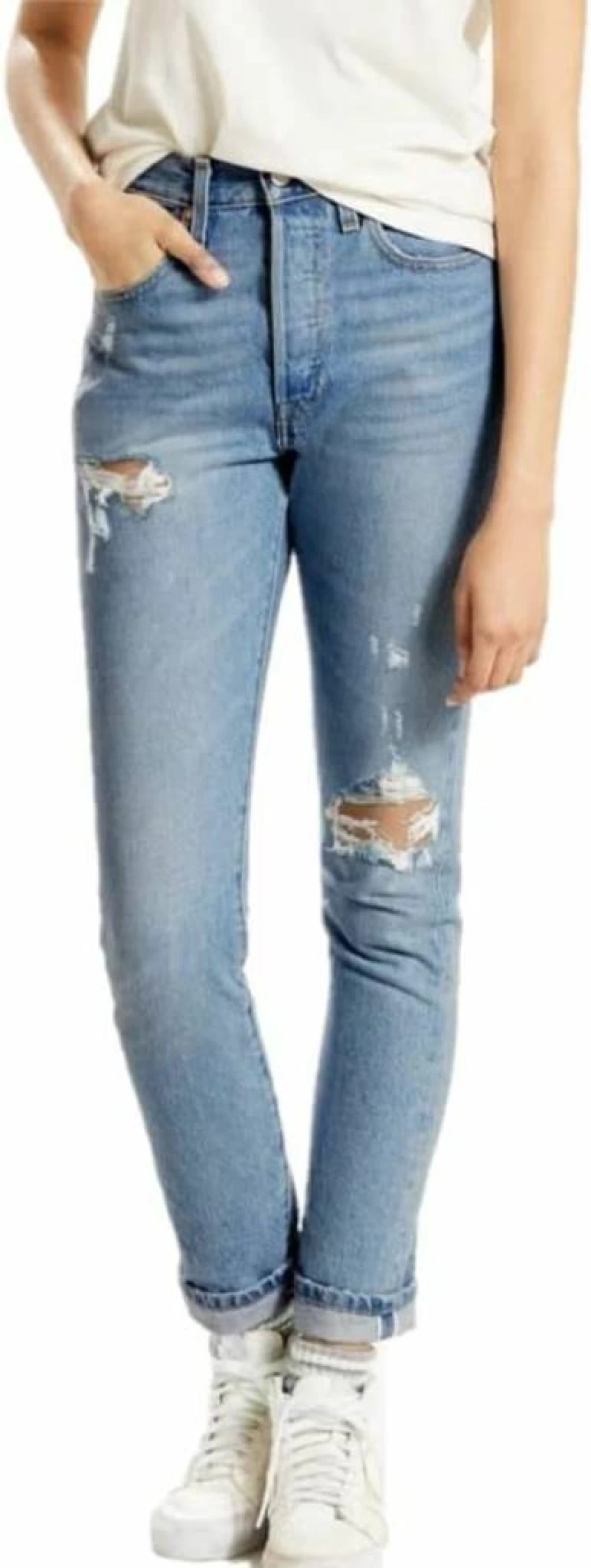 Levi's Women's 501 Skinny Jeans - Premium High Waist Stretch Denim Pants for Women