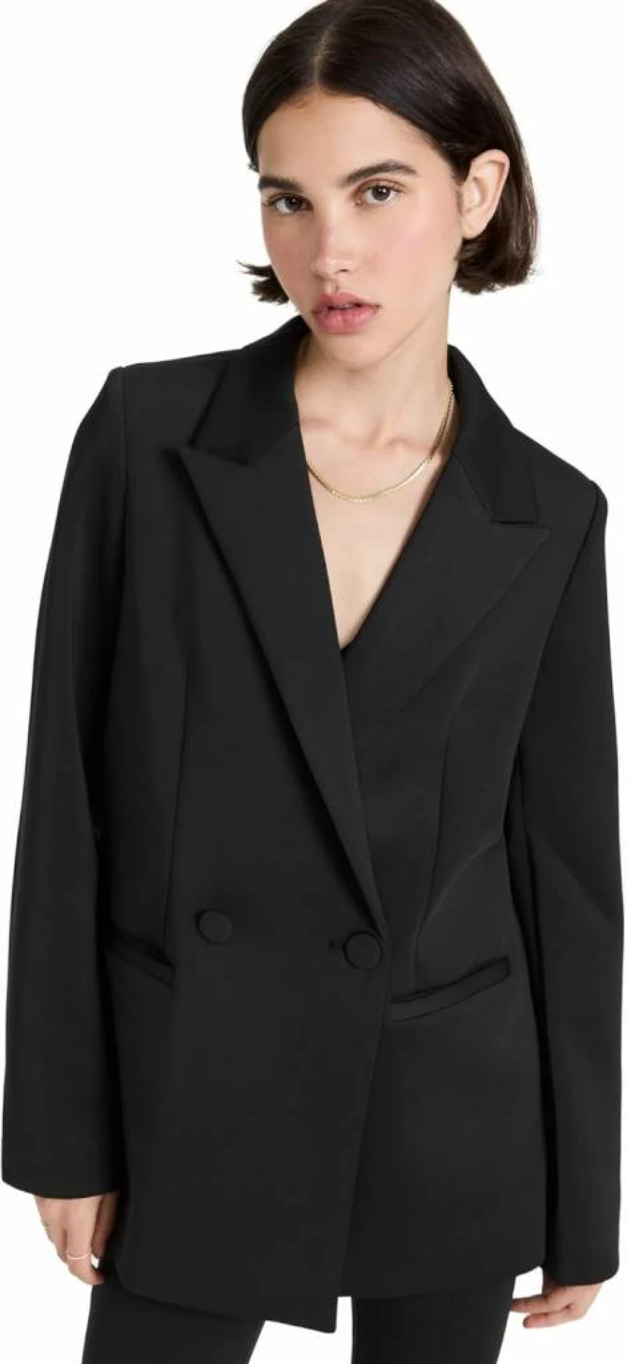 Good American Black 2.0 Scuba Blazer for Women - Stylish Stretch Jacket