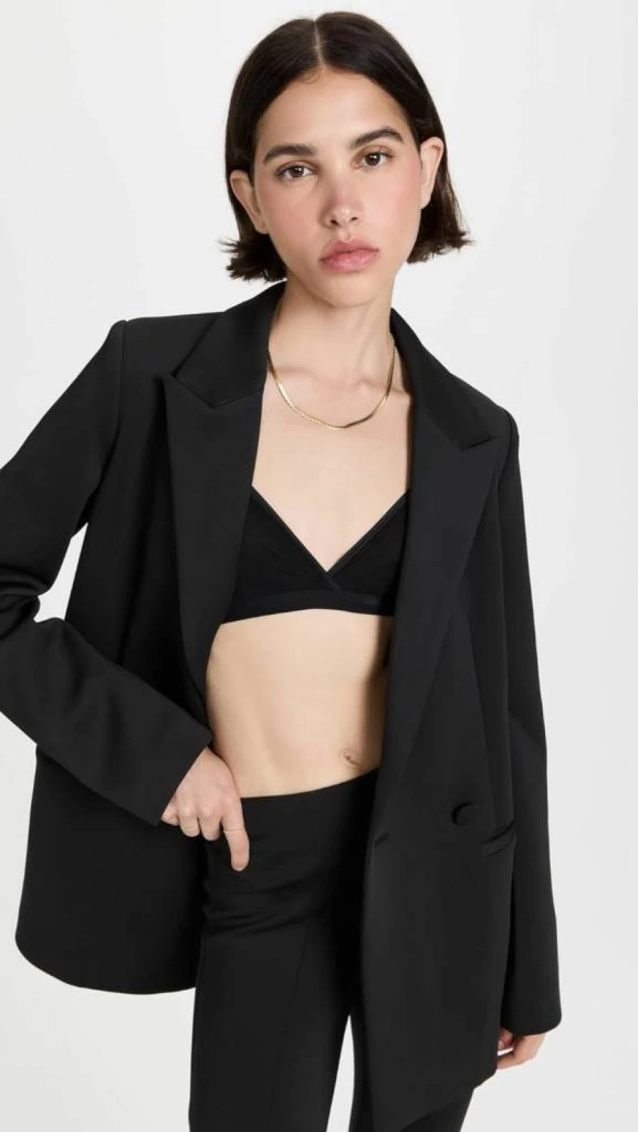 Good American Black 2.0 Scuba Blazer for Women - Stylish Stretch Jacket