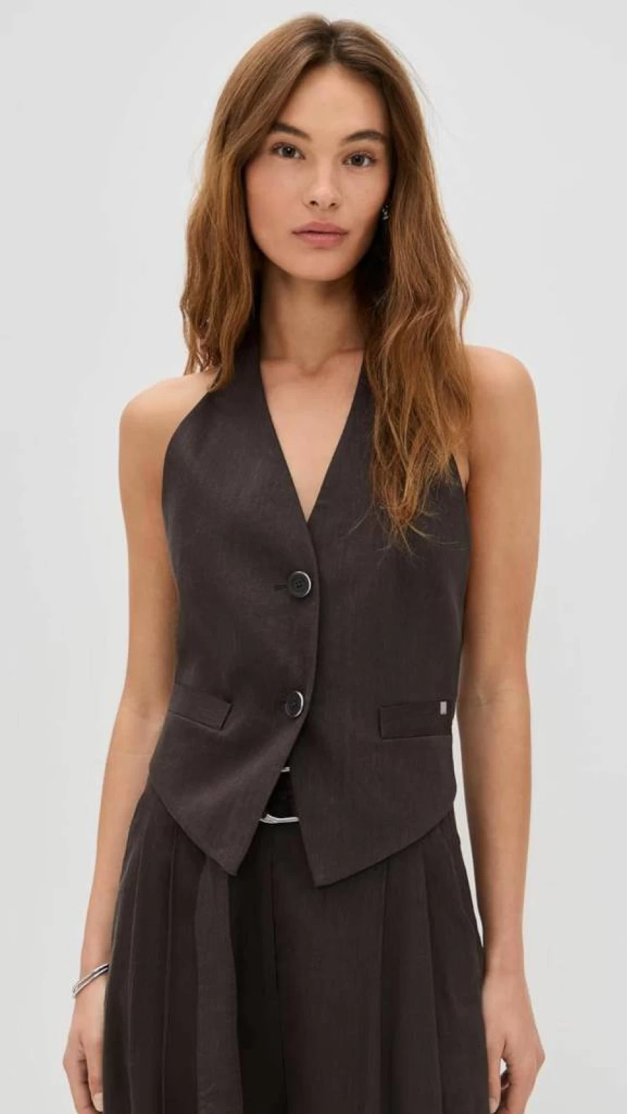 Helmut Lang Women's Halter Neck Vest - Sleek Designer Top for Fashion-Forward Style