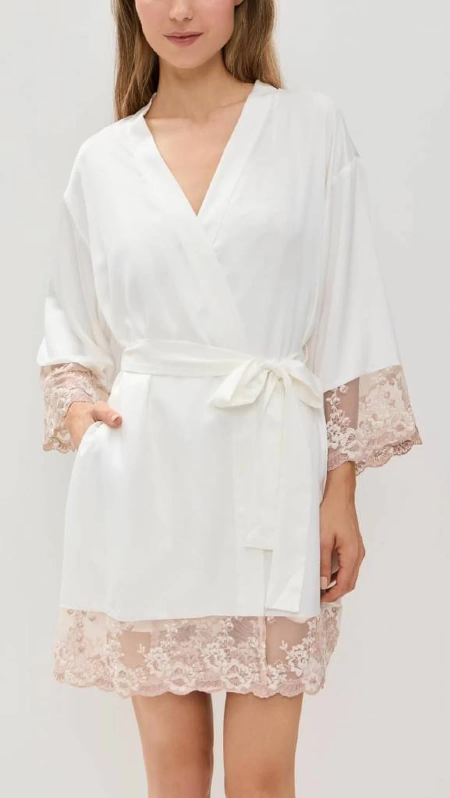 Flora Nikrooz Women's Rosa Charmeuse Kimono Robe - Luxurious Satin Loungewear