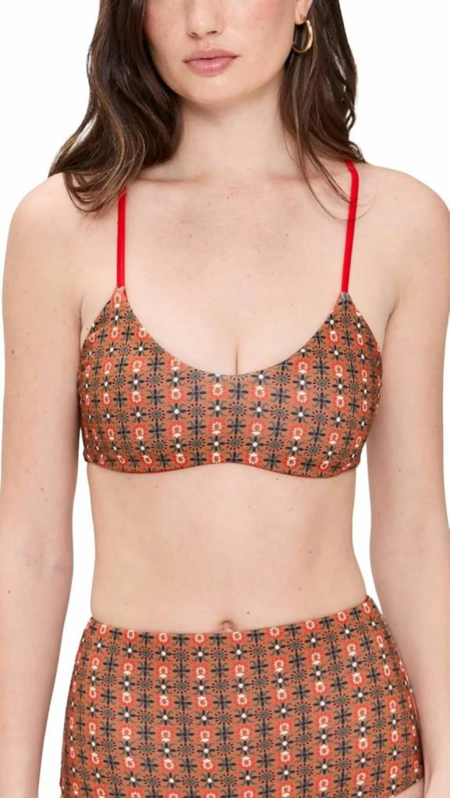 THE GREAT Women's Reversible Bikini Top - Two-Way Design Swimwear