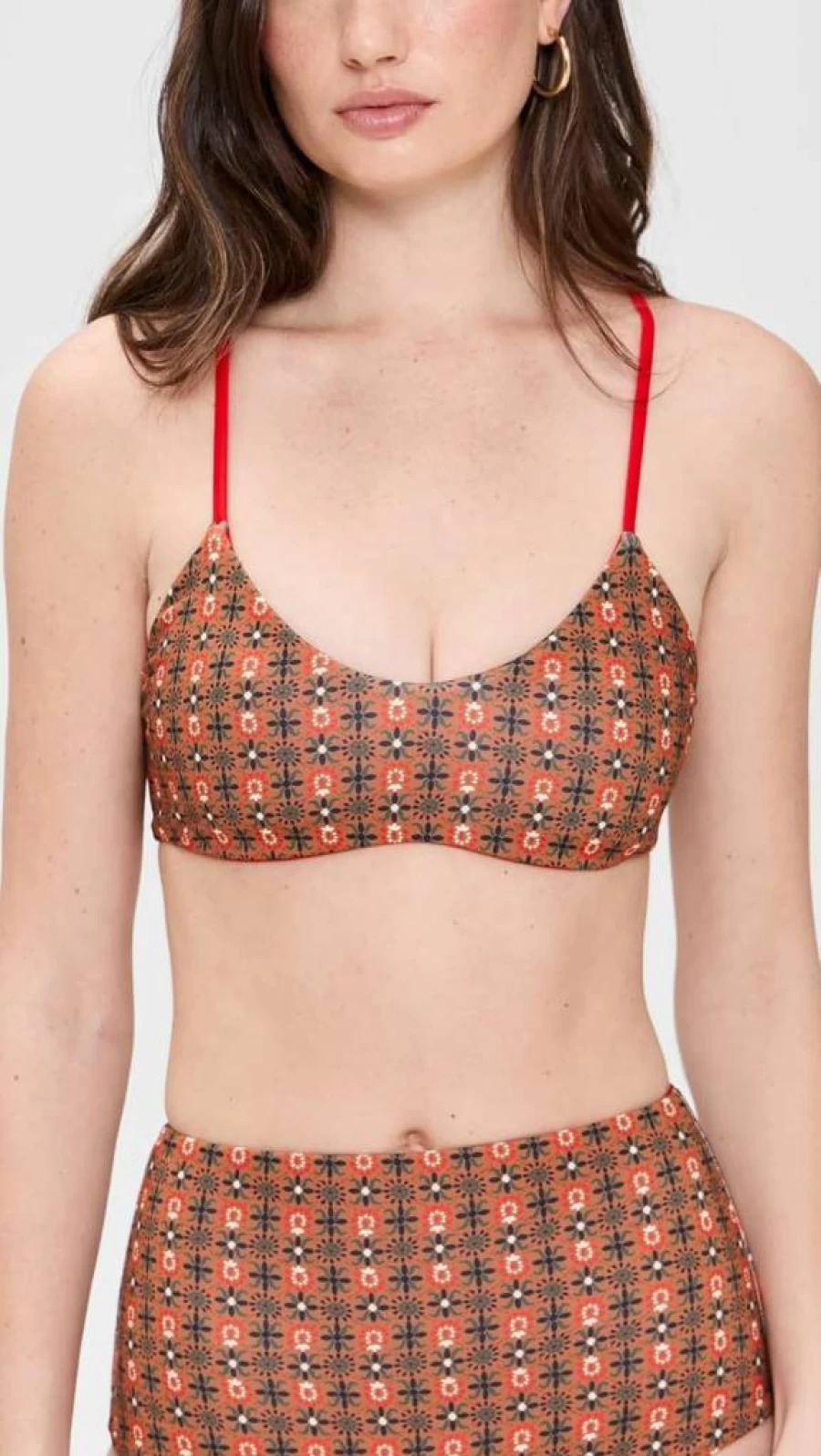 THE GREAT Women's Reversible Bikini Top - Two-Way Design Swimwear