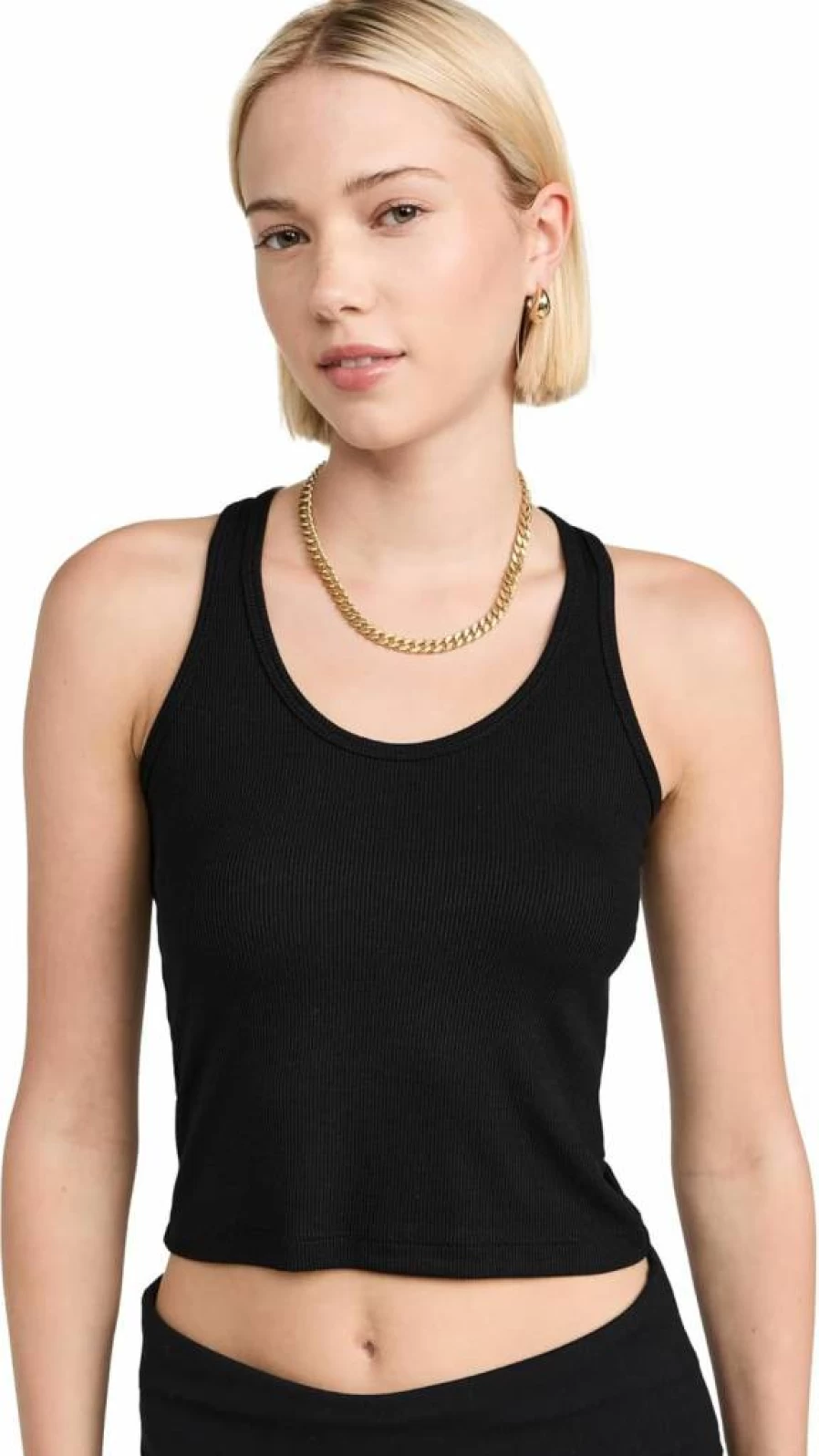 SPLITS59 Women's Ashby Rib Crop Top - Soft Stretch Ribbed Fabric for Comfort & Style