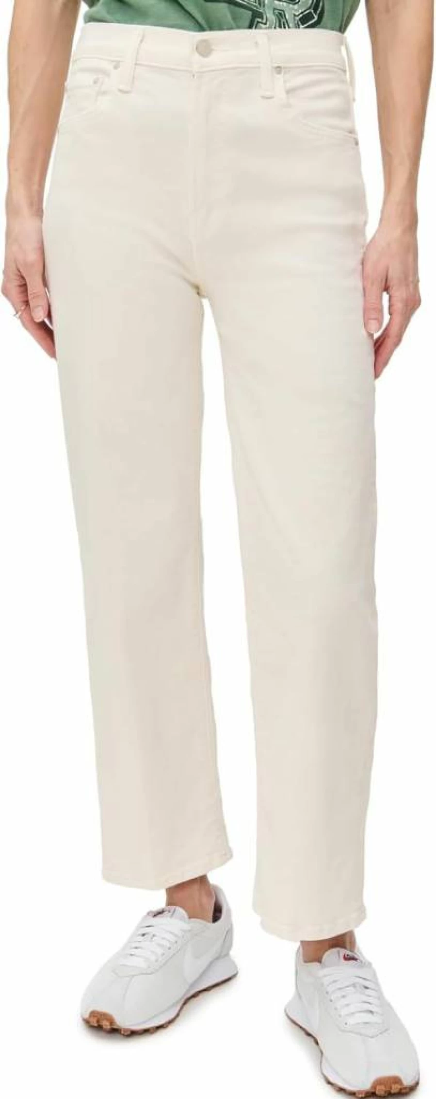 MOTHER Women's Petite Lil Rambler Zip Ankle Jeans - High Waist Slim Fit Denim Pants