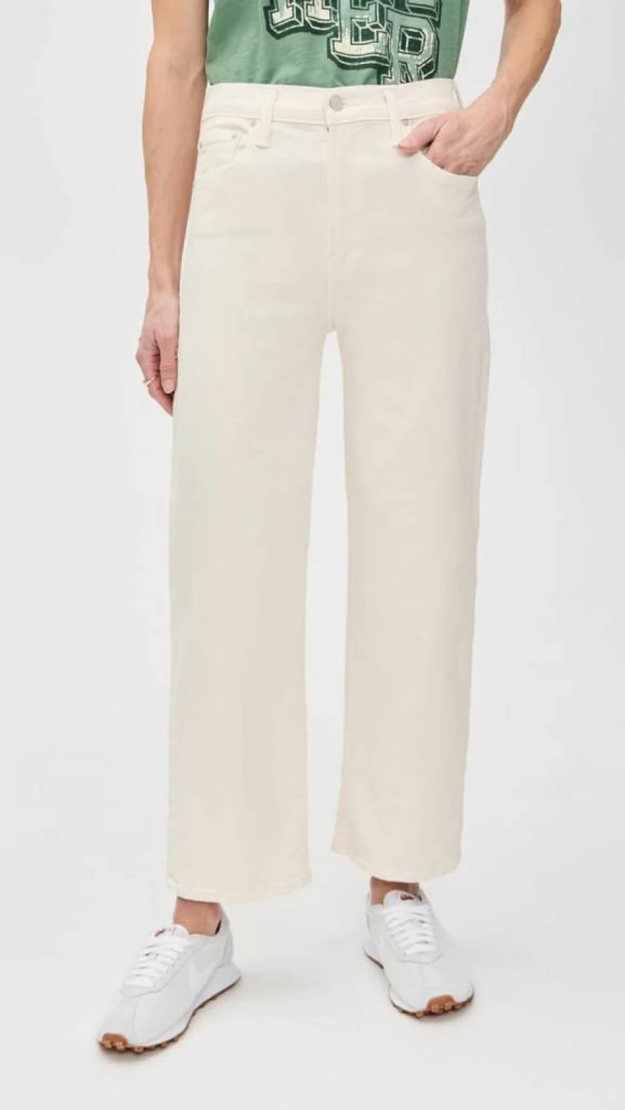 MOTHER Women's Petite Lil Rambler Zip Ankle Jeans - High Waist Slim Fit Denim Pants