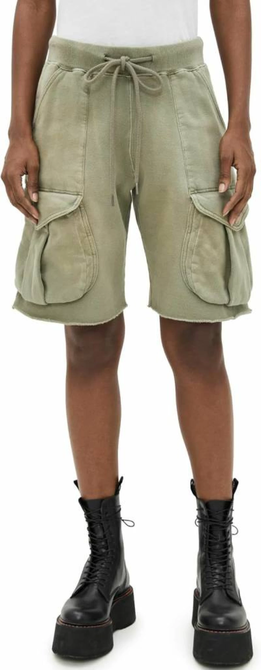 R13 Women's Relaxed Fit Multi-Pocket Sweatpants Shorts Casual Comfort
