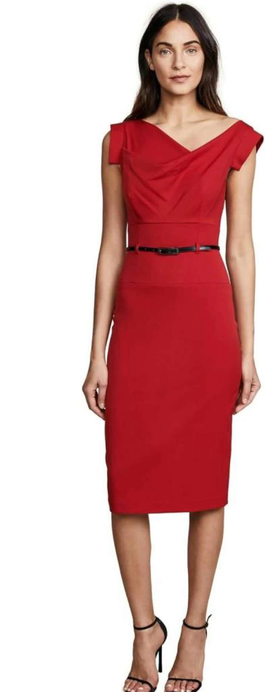 Black Halo Jackie O Belted Dress for Women - Classic Elegant Style