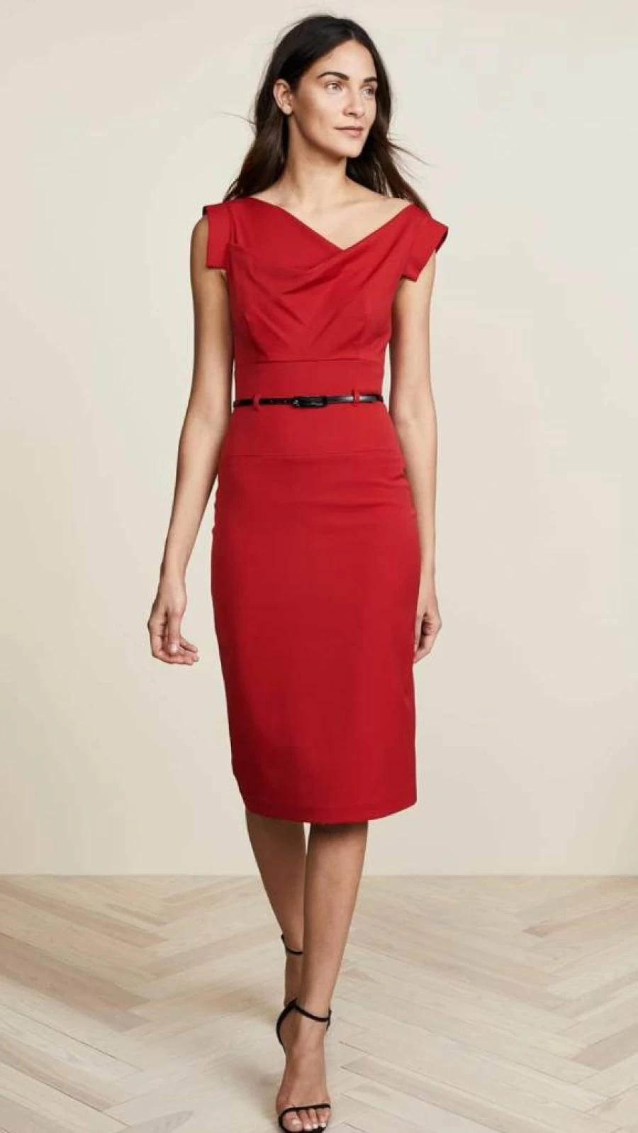 Black Halo Jackie O Belted Dress for Women - Classic Elegant Style