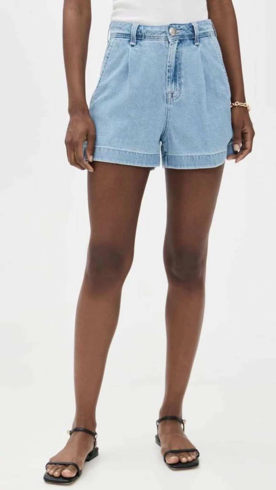 7 For All Mankind Women's Pleated Shorts | Casual Comfort Denim Shorts for Women