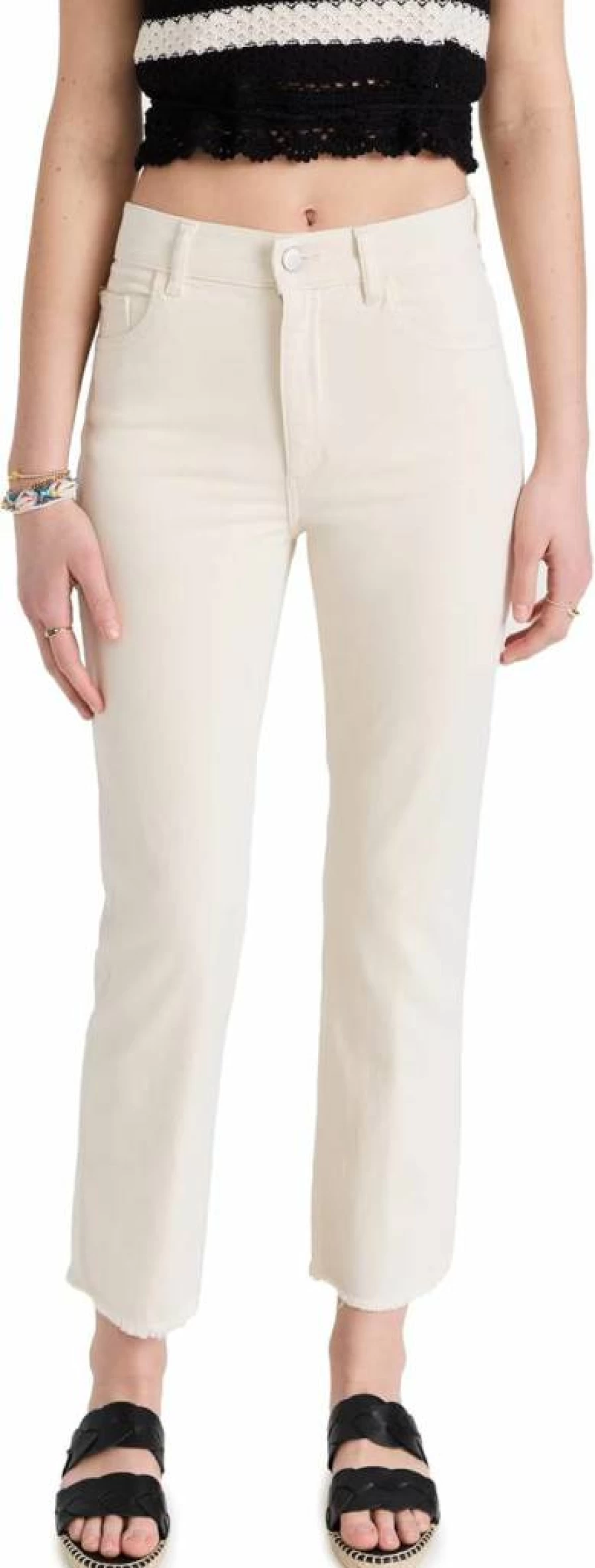 DL1961 Women's High Rise Straight Leg Ankle Jeans - Patti Clean Denim