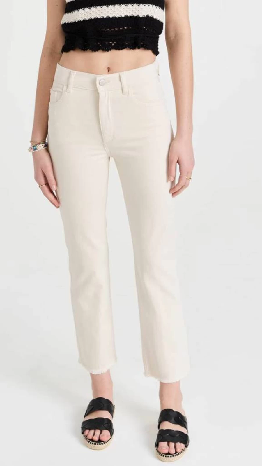 DL1961 Women's High Rise Straight Leg Ankle Jeans - Patti Clean Denim