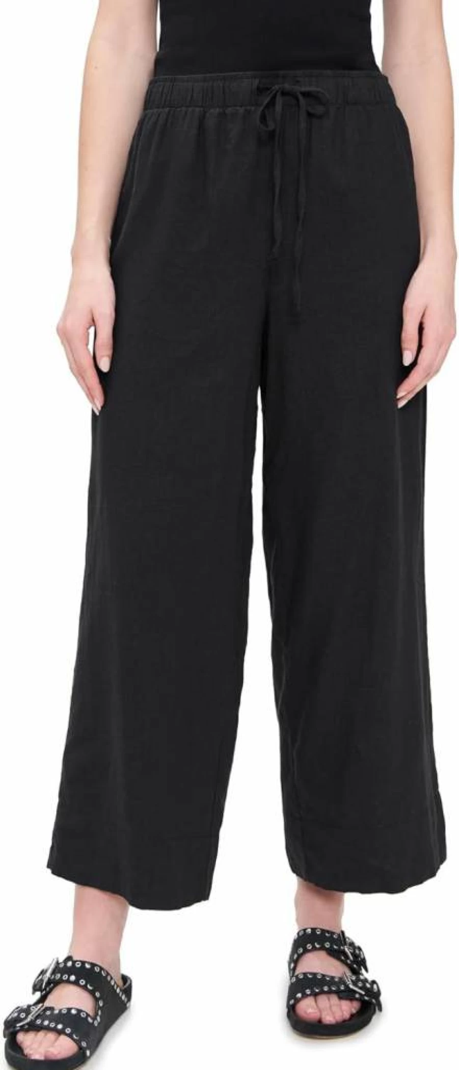 Z SUPPLY Women's Easton Linen Pants - Lightweight Summer High-Waisted Wide Leg Trousers