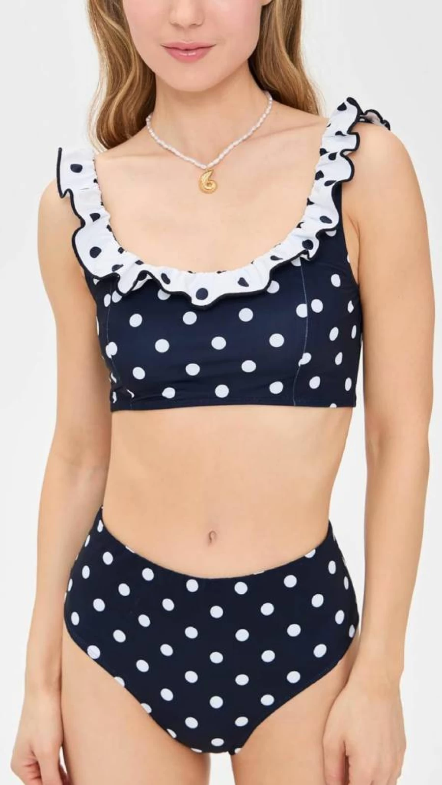 Sea Women's Paulina Polka Dot Bikini Top - Ruffled Swimwear for Women