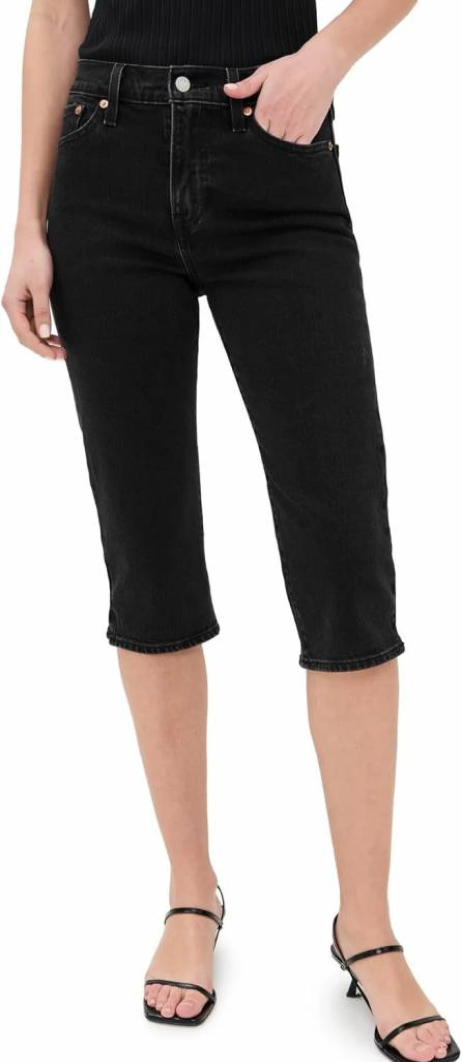 Levi's Women's Wedgie Fit Capri Jeans - High Waisted Denim Shorts for Women
