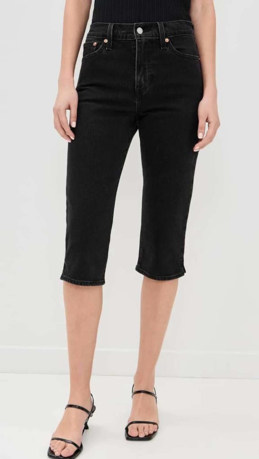 Levi's Women's Wedgie Fit Capri Jeans - High Waisted Denim Shorts for Women