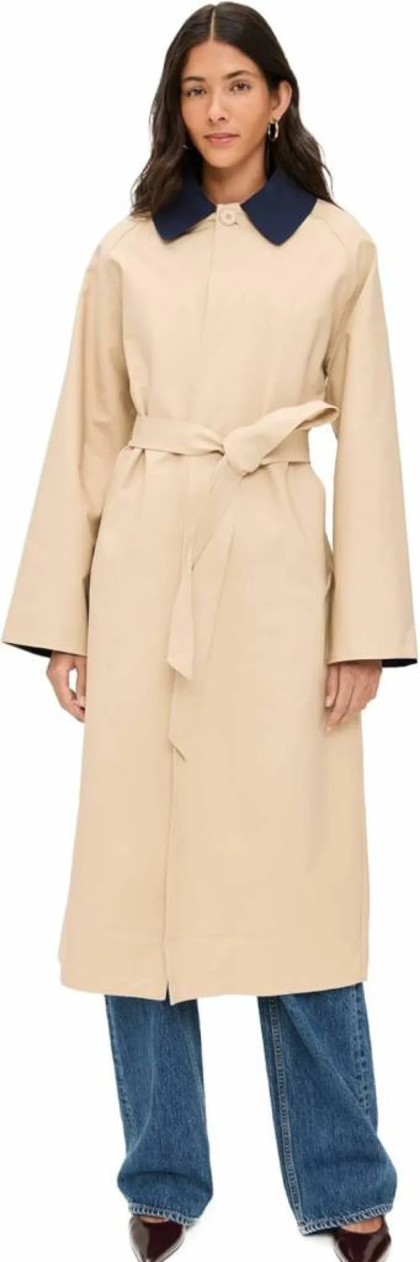 Line & Dot Women's Shiloh Trench Coat - Classic Waterproof Long Coat with Belt for Fall & Spring