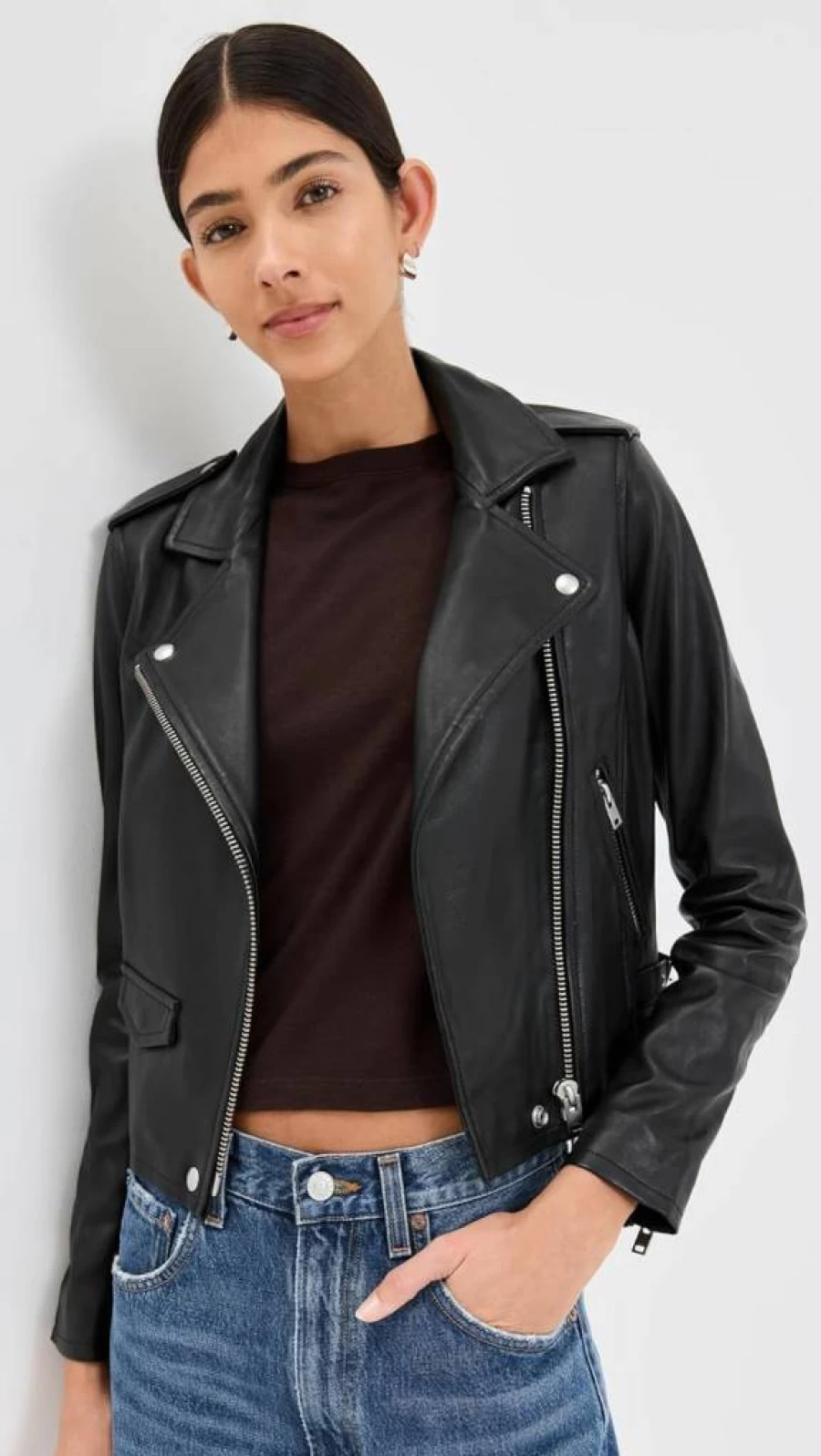 IRO Women's Asheville Genuine Leather Jacket - Stylish Faux Fur Lined Biker Coat