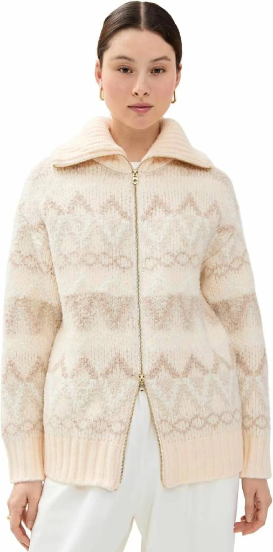 Varley Women's Brooke Fair Isle Knit Jacket - Cozy Winter Pullover with Classic Fair Isle Pattern