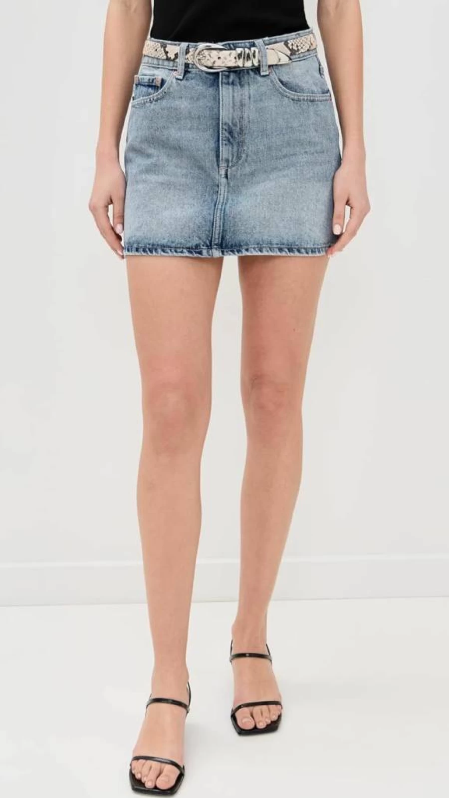 DL1961 Women's Alma High-Waisted Mini Skirt | Stretch Denim | Classic Fit
