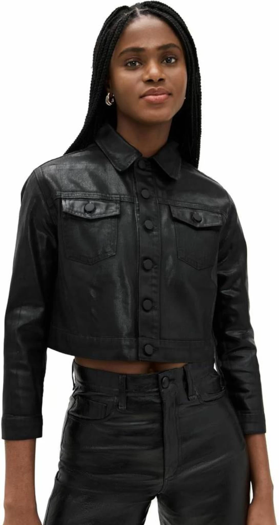 L'AGENCE Women's Koda Cropped Jacket | Stylish Short Outerwear Coat
