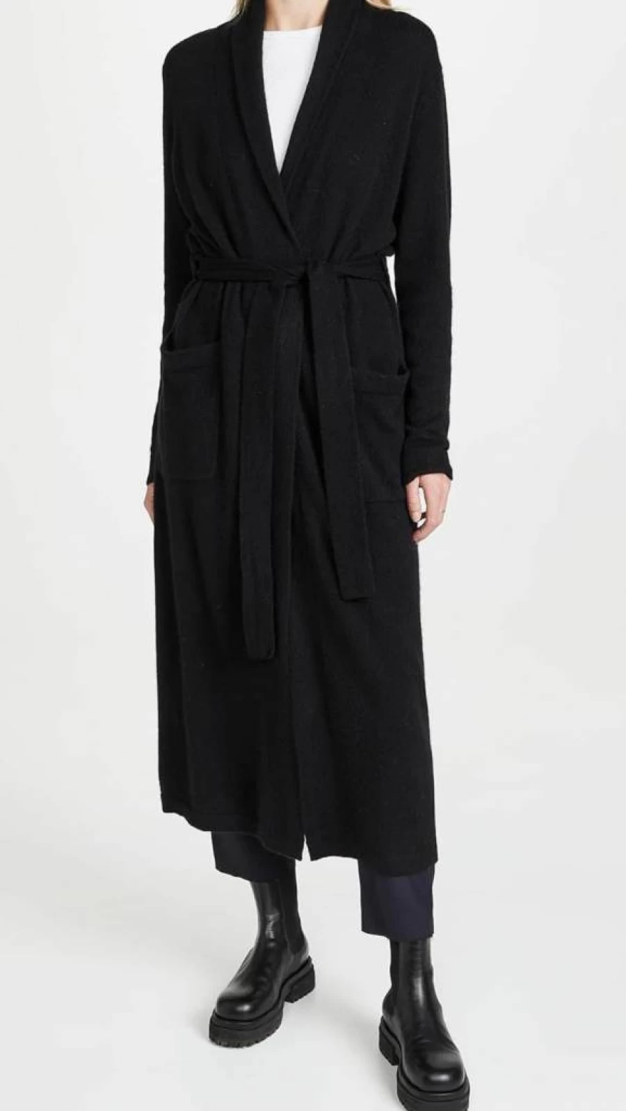 White + Warren Women's Long Cashmere Robe - Luxurious Soft Wrap - Elegant Loungewear
