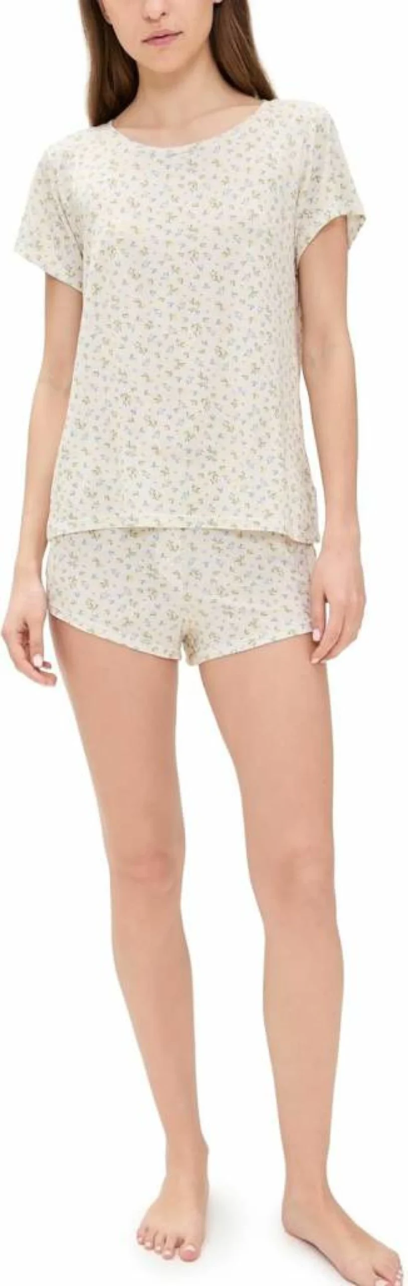 Stripe & Stare Women's Cotton Pajama Set - Comfortable Sleepwear T-Shirt & Shorts PJs