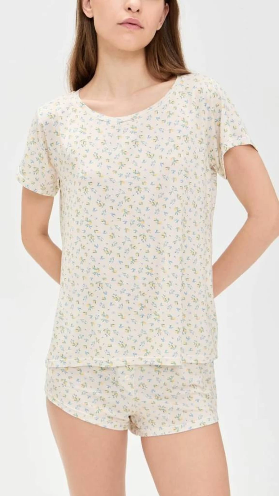 Stripe & Stare Women's Cotton Pajama Set - Comfortable Sleepwear T-Shirt & Shorts PJs