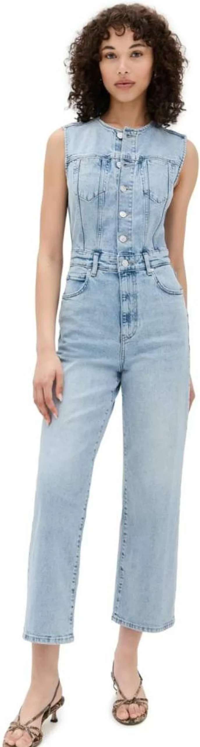 PAIGE Women's Cirie Denim Jumpsuit - Ankle-Length Romper for Women